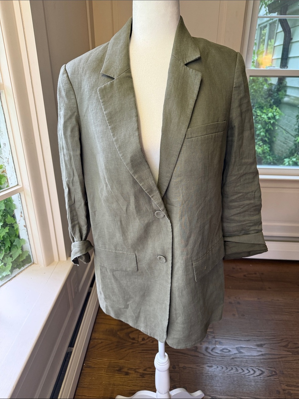 Everlane Green Linen Blazer